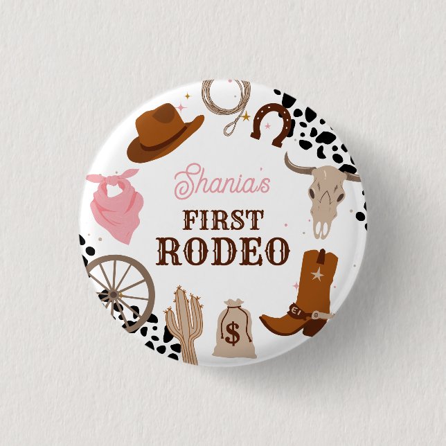 Western First Rodeo Wild West Girl Button (Vorderseite)