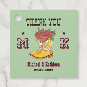 Western Floral Cowboy Boot Monogram Rustikale Hoch Geschenkanhänger