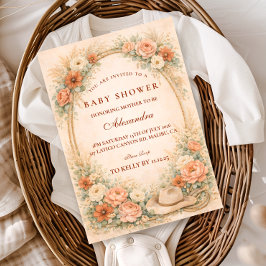 Western Floral Cowgirl Baby Shower Einladung