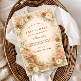 Western Floral Cowgirl Baby Shower Einladung