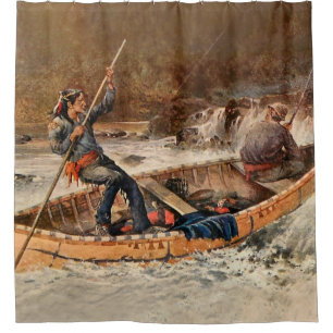 Western "Forellenfischerei" Kunst des Franks Felle Duschvorhang
