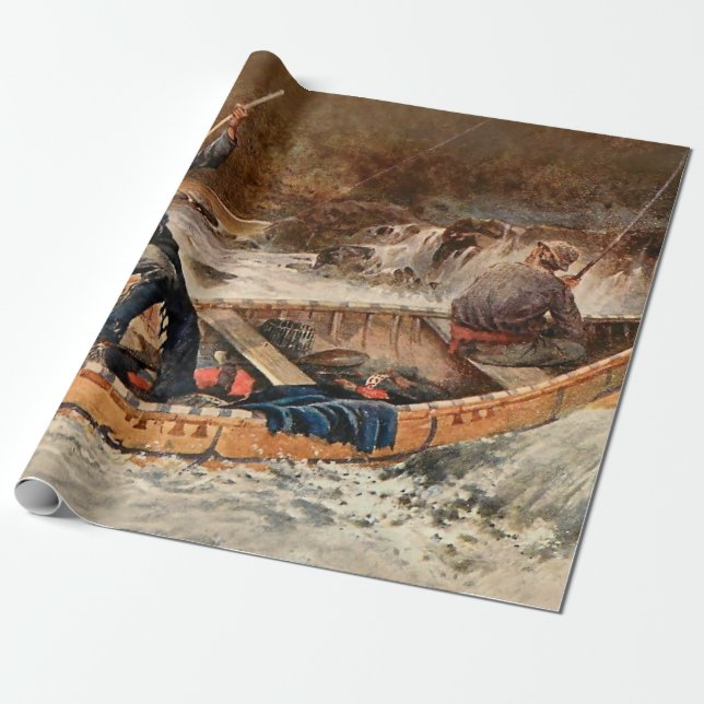 Western "Forellenfischerei" Kunst des Franks Felle Geschenkpapier (Ungerollt)