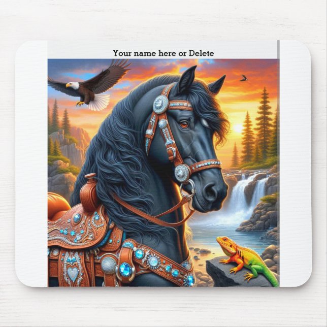 Western Friesian Horse Mousepad (Vorne)