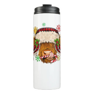 Western Frohe Weihnachten Hochland Kuh Xmas Farm A Thermosbecher
