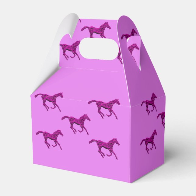 Western Gastgeschenk oder Geschenkboxen Lila Pferd Geschenkschachtel (Vorderseite)
