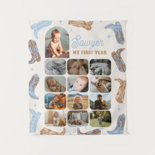 Western Geburtstag Erstes Jahr Foto Tapestory Wandteppich