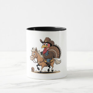 Western gekocht Türkei Erntedank Cowboy Cowgirl Tasse
