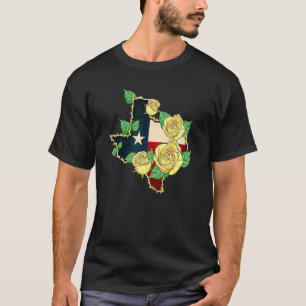 Western-Gelbe Rose der Texasfahne T-Shirt