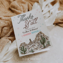 Western Gender Reveal Cowboy oder Cowgirl Dankeskarte