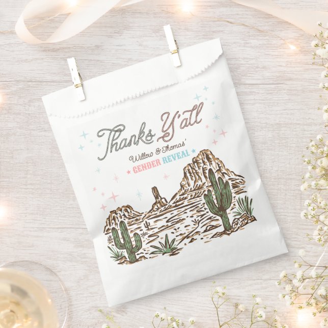 Western Gender Reveal Cowboy oder Cowgirl Geschenktütchen (Ausgeschnitten)