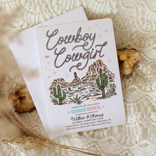 Western Gender Reveal Dusche Cowboy oder Cowgirl Einladung