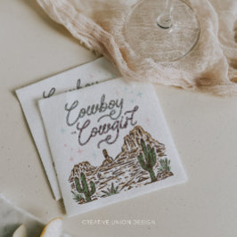 Western Gender Reveal Dusche Cowboy oder Cowgirl Serviette