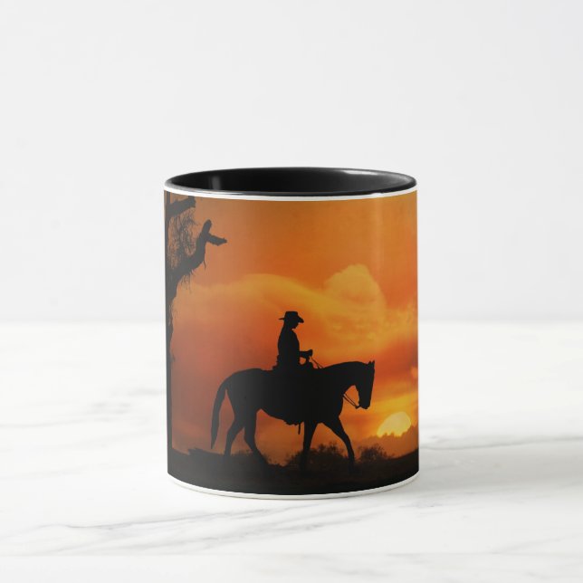 Western Genuss Pferd und Reiter Tasse (Zentrum)