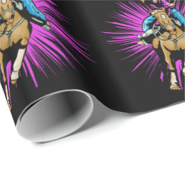 Western-Geschenk-Verpackungs-Papier-Cowgirl auf Geschenkpapier