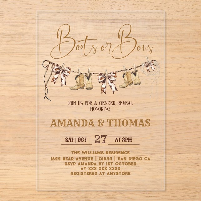 Western-Geschlechtsverkehr bei Booten oder Bows Acryleinladungen (Vorderseite)