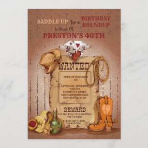 Western Gewollt Poster-Einladung Einladung