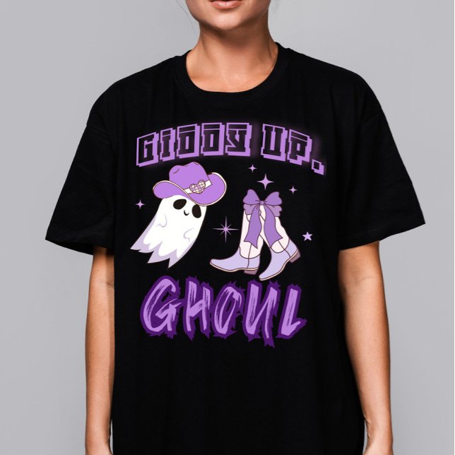 Western "Giddy Up Ghoul" Cowgirl Halloween Tri-Blend Shirt (Von Creator hochgeladen)