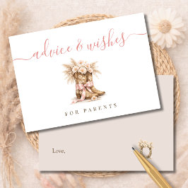 Western Girl Baby Shower Advice Wishes for Parents Dankeskarte