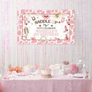 Western Girl First Rodeo Rosa Geburtstagsbanner Banner
