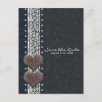 Western Glam Black Leather & Diamond Save the Date