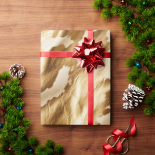 Western Gold Creme Cowhide Geschenkpapier