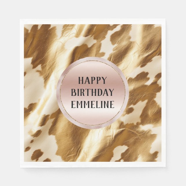 Western Gold Creme Cowhide Serviette (Vorderseite)