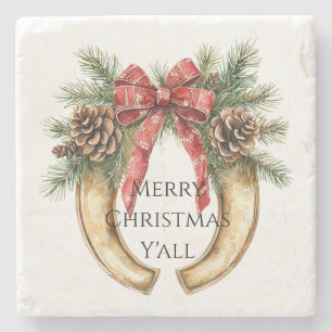 Western Gold Horse Shoe Weihnachtskalender Steinuntersetzer