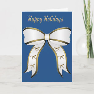 Western Gold Horse und Bow Happy Holidays Feiertagskarte