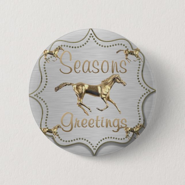 Western Gold Horse Urlaub Button (Vorderseite)