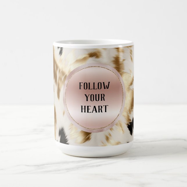 Western Gold Schwarz-weiß Creme Cowhid Kaffeetasse (Mittel)