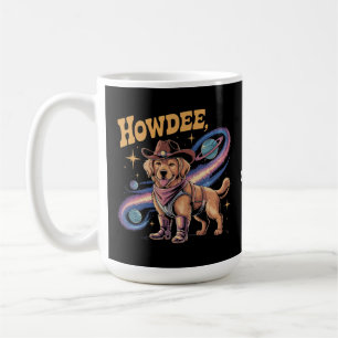 Western Golden Retriever Lustiger Cowboy Weltraum Kaffeetasse
