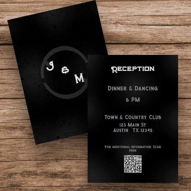 Western Goth Wedding Stationery Enclosure Card Begleitkarte (Two Sided Wedding Enclosure Card)