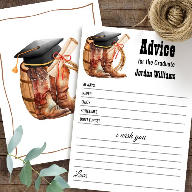 Western Graduation Advice for Graduate Card Einladung (Von Creator hochgeladen)