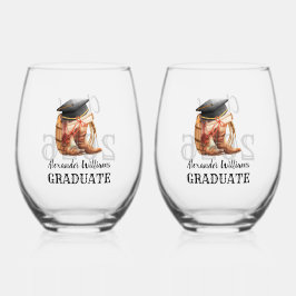 Western Graduation Party Cowboy Weinglas Ohne Stiel
