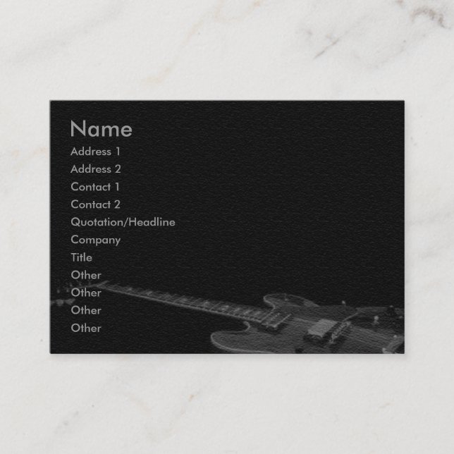 Western Guitar Business Card Visitenkarte (Vorderseite)