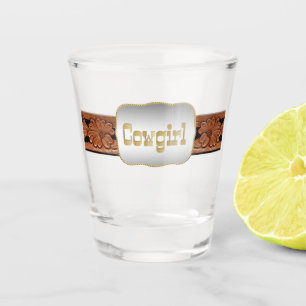 Western-Gurt und Cowgirl-Schnalle Schnapsglas