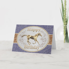 Western Gürtel und Schnalle auf Denim Happy Birthd Karte