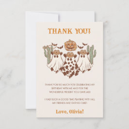 Western Halloween Cowboy Geburtstagsparty Dankeskarte