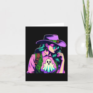 Western Halloween Cowgirl mit Pop Art Karte
