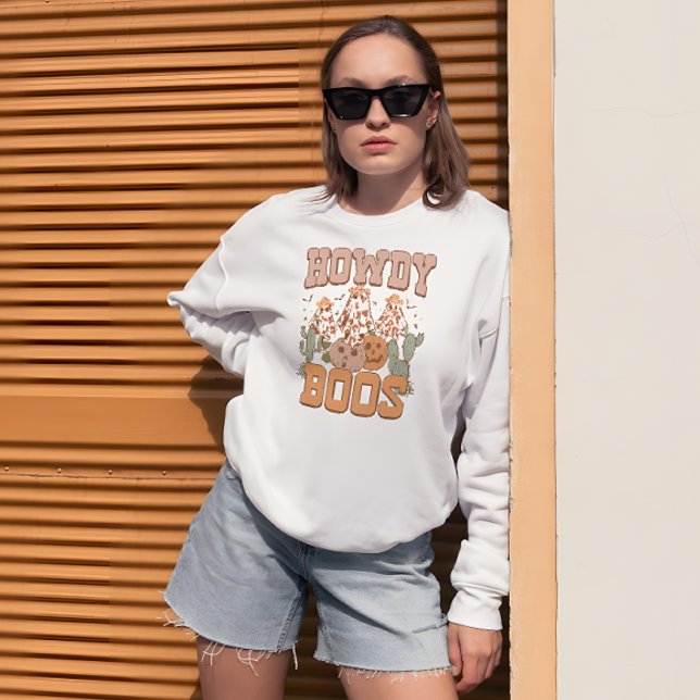 Western Halloween "Howdy Boos" Geister Cowboy Hats T-Shirt (Von Creator hochgeladen)
