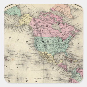 Western Hemisphäre 4 Quadratischer Aufkleber