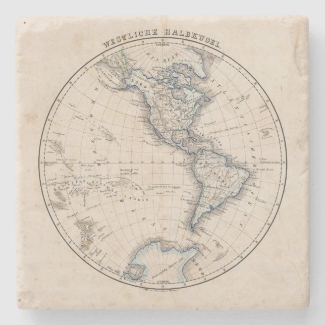 Western-Hemisphäre 6 Steinuntersetzer (Vorderseite)