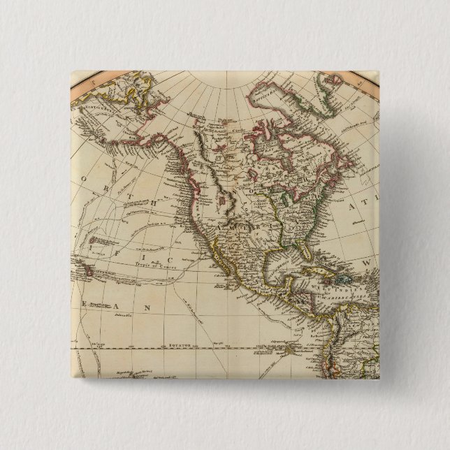 Western Hemisphäre Circle Map Button (Vorderseite)