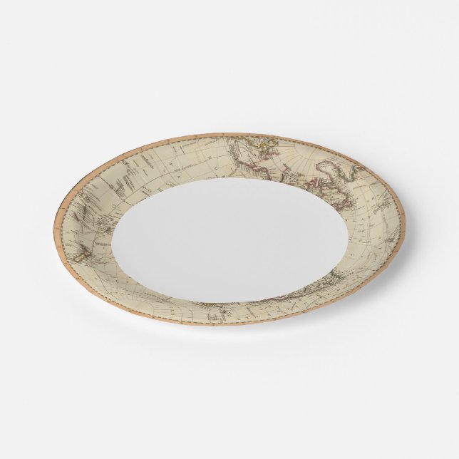 Western Hemisphäre Circle Map Pappteller (Schrägansicht)