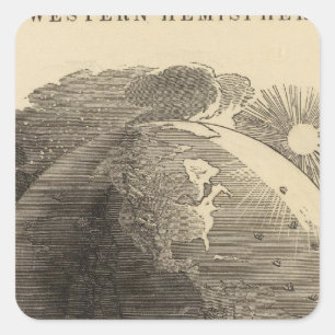 Western-Hemisphäre-Karte durch Goodrich Quadratischer Aufkleber