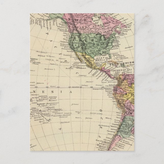 Western Hemisphäre Postkarte (Vorderseite)
