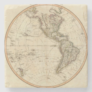 Western-Hemisphäre-Rundschreiben-Karte Steinuntersetzer