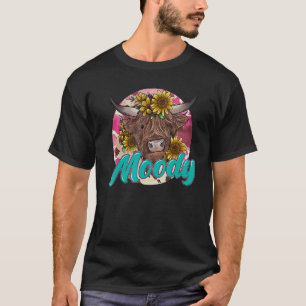 Western Highland Kuh launischer Leopard Sonnenblum T-Shirt
