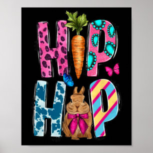 Western Hip Hop Bunny und Carrot Happy Ostertag Poster