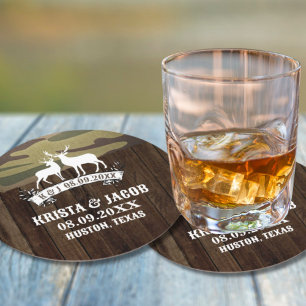 Western Hirsch Die Jagd ist über der Gastgeschenk  Runder Pappuntersetzer